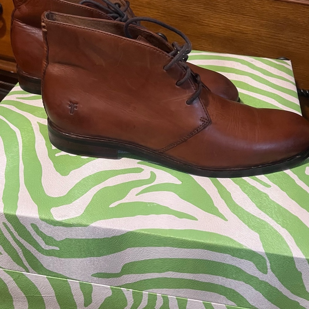 Men's Frye 8.5 Brown Leather Boots - Picture 7 of 8